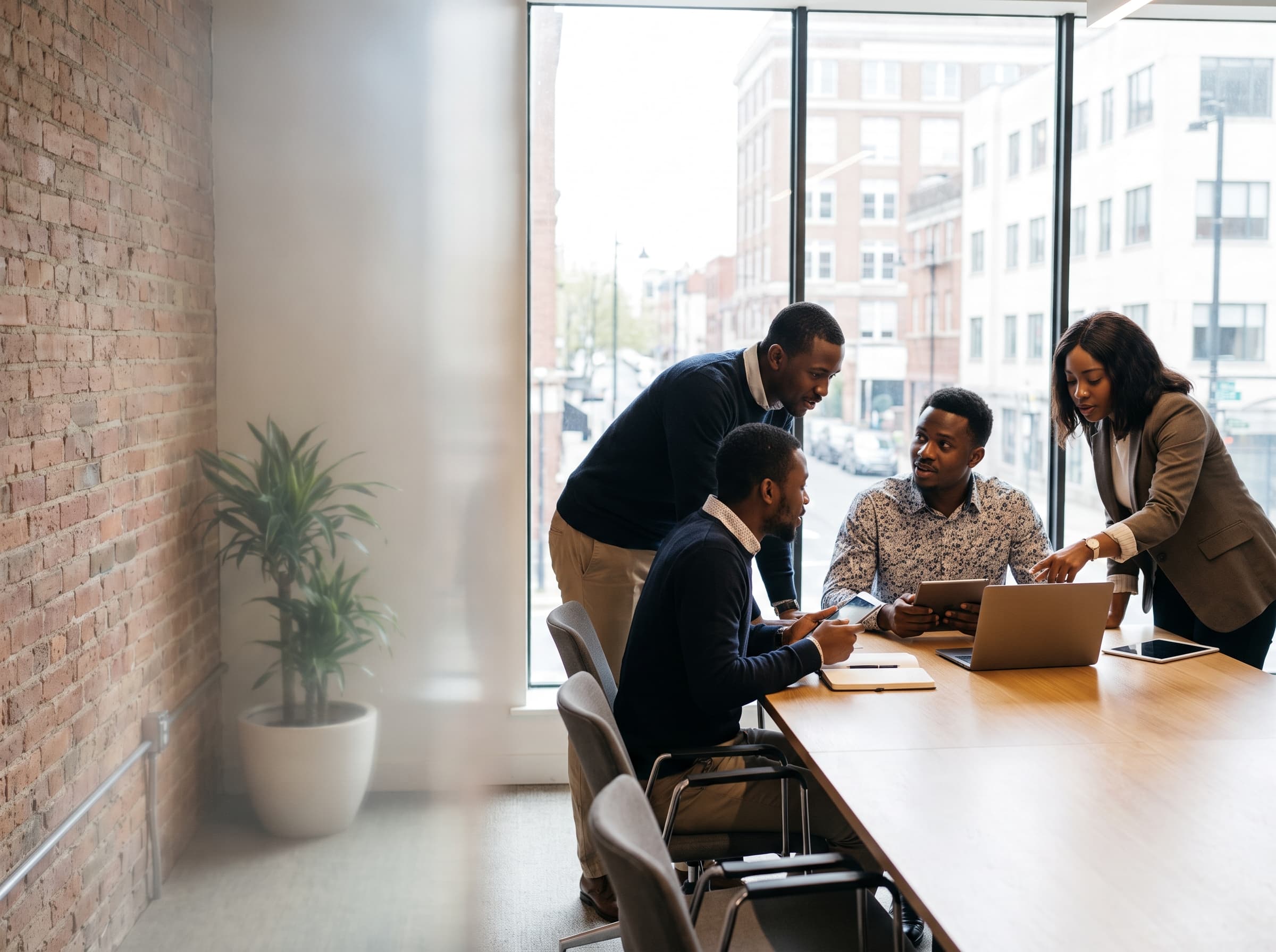 Founders and teams at work in an African business environment