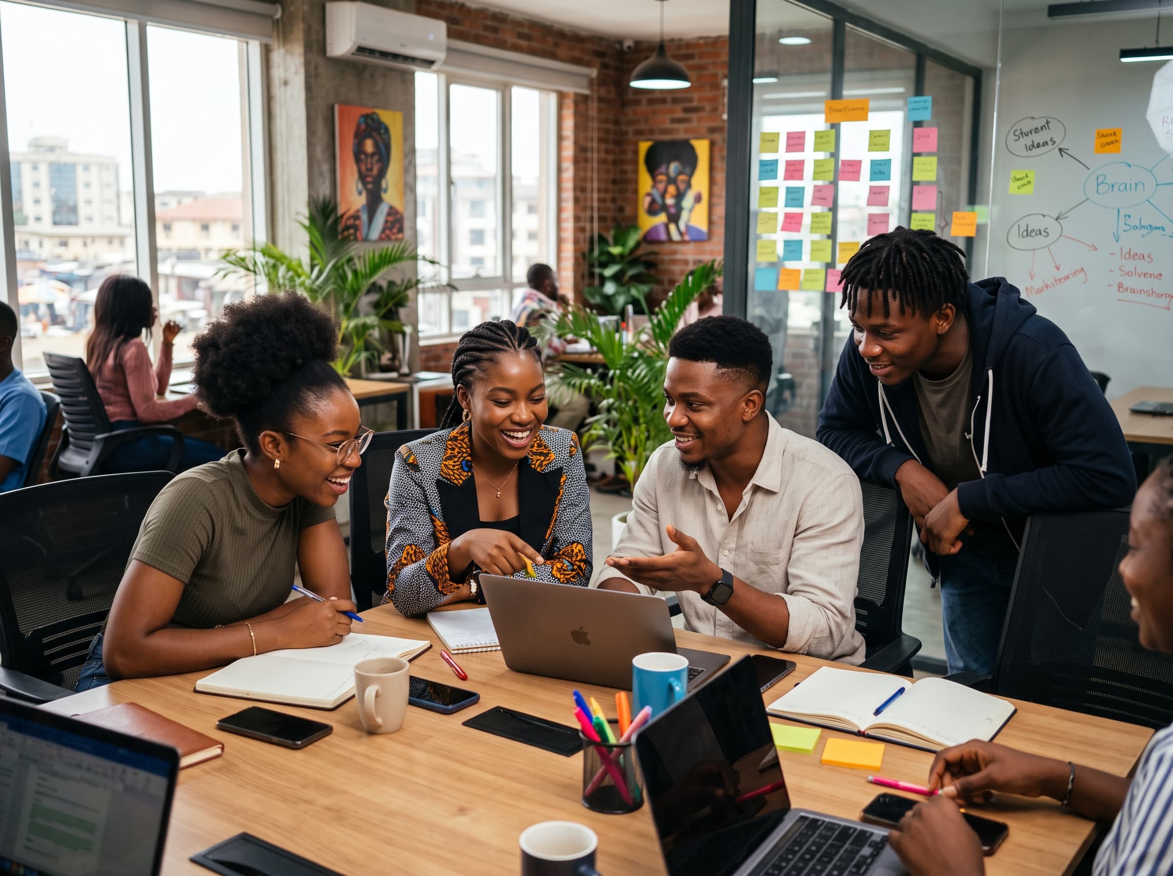 A founder and team discussing the next stage of their business