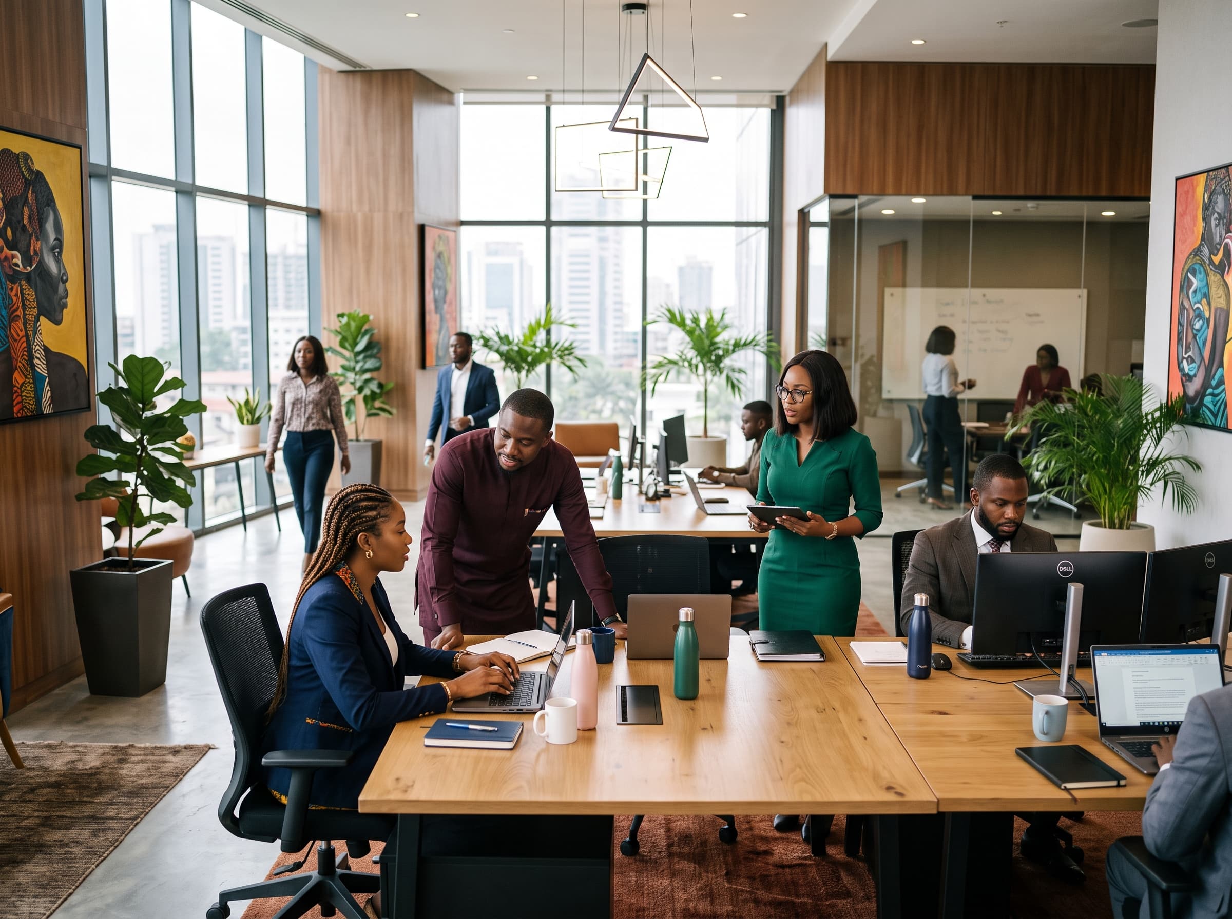 People working together to bring a business to market