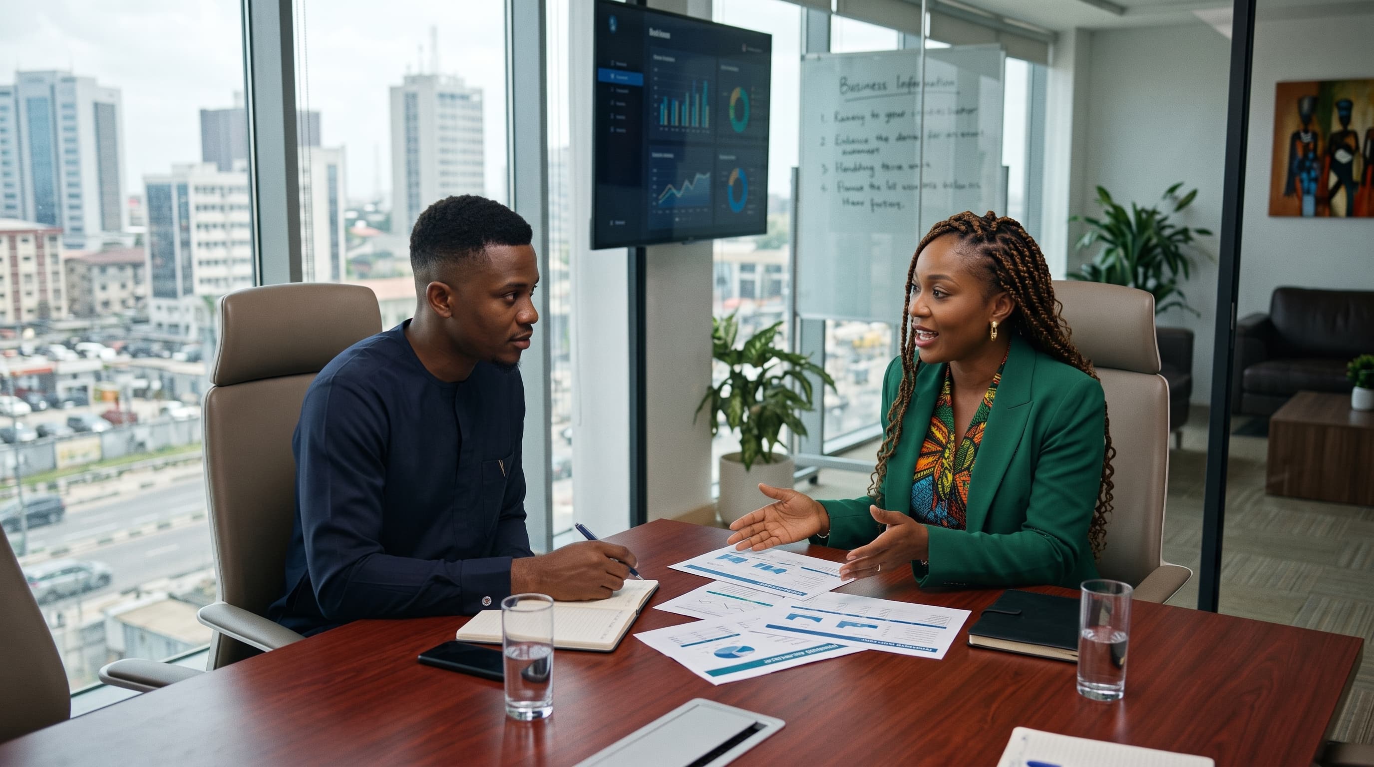 People moving a business forward together
