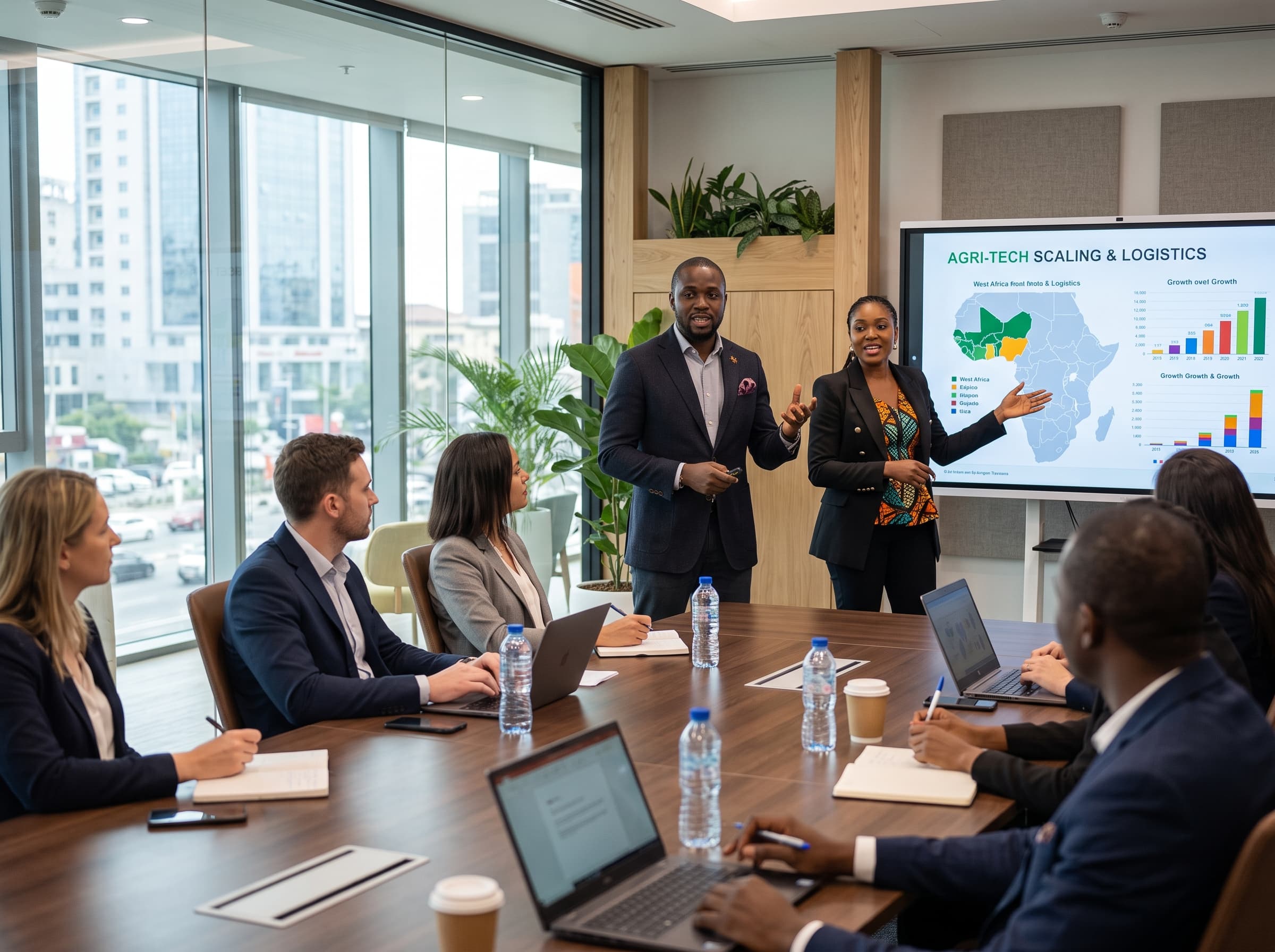 Founders and teams at work in an African business environment